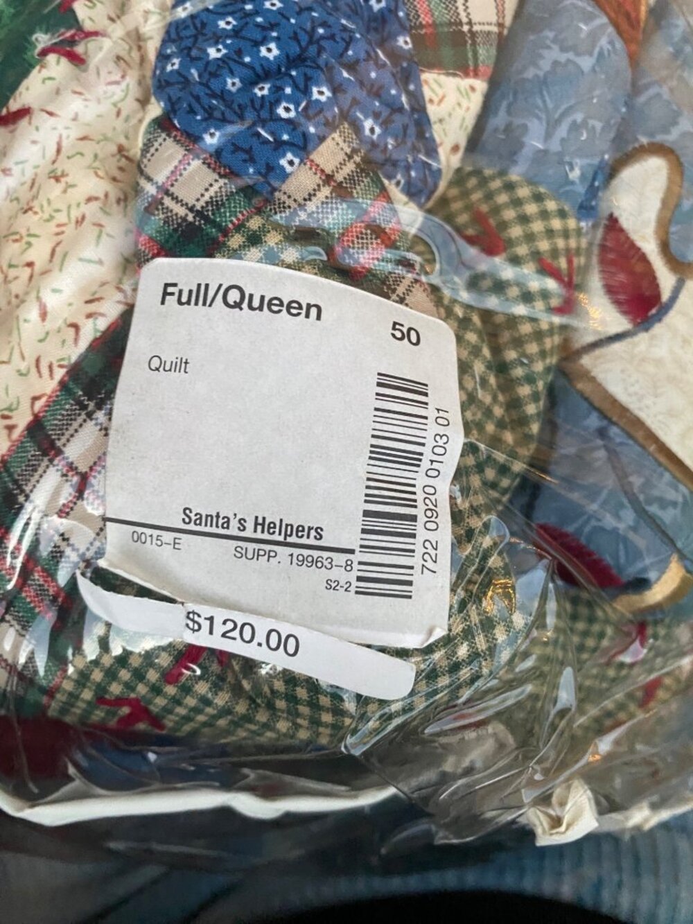 2003 JCPenney Santa's Helpers Christmas Patchwork Quilt Full Queen NEW - Picture 9 of 9